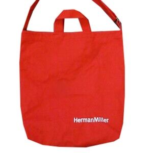 red herman miller tote bag with shoulder strap